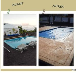 Plage de piscine roche granite 80744229