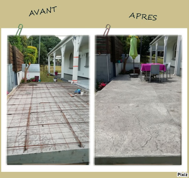 Terrasse escaliers en roche granite gris clair 73399077